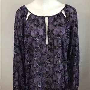 Purple Top With Black Snake Print :Lane Bryant